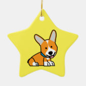 De hondpuppy van een hond gelukkige Pembroke Keramisch Ornament (Voorkant)