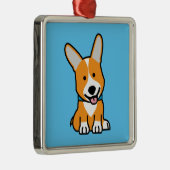 De hondpuppy van een hond gelukkige Pembroke Metalen Ornament (Rechts)