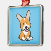 De hondpuppy van een hond gelukkige Pembroke Metalen Ornament (Links)