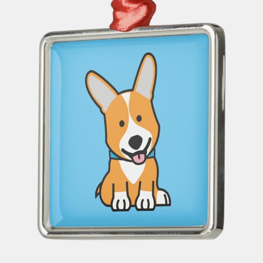 De hondpuppy van een hond gelukkige Pembroke Metalen Ornament (Links)