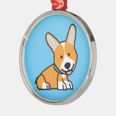 De hondpuppy van een hond gelukkige Pembroke Metalen Ornament (Links)