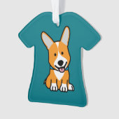 De hondpuppy van een hond gelukkige Pembroke Ornament (voorkant)