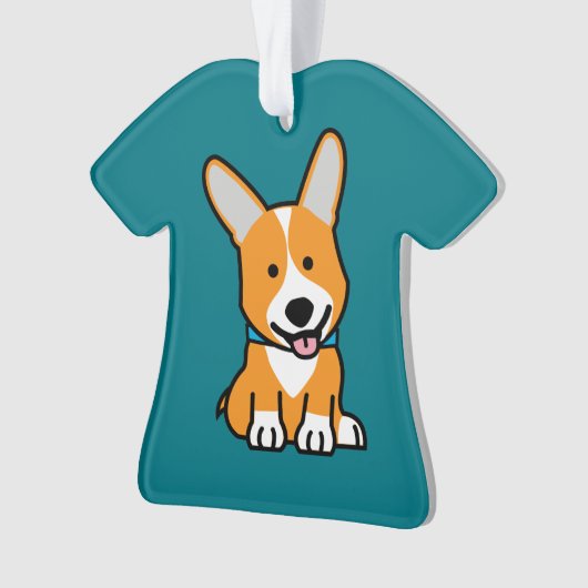 De hondpuppy van een hond gelukkige Pembroke Ornament (voorkant)