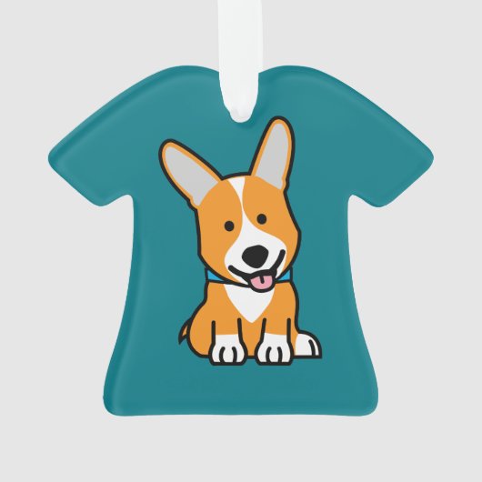 De hondpuppy van een hond gelukkige Pembroke Ornament (achterkant)