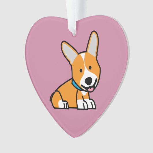 De hondpuppy van een hond gelukkige Pembroke Ornament (voorkant)