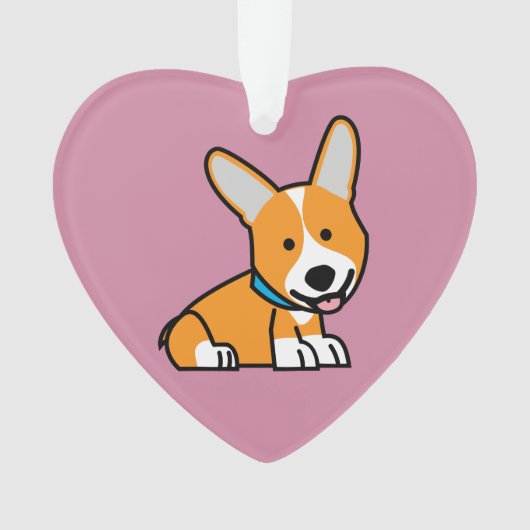 De hondpuppy van een hond gelukkige Pembroke Ornament (voorkant)