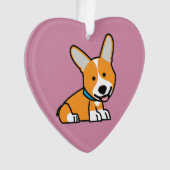 De hondpuppy van een hond gelukkige Pembroke Ornament (voorkant)