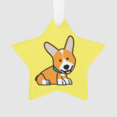 De hondpuppy van een hond gelukkige Pembroke Ornament (voorkant)