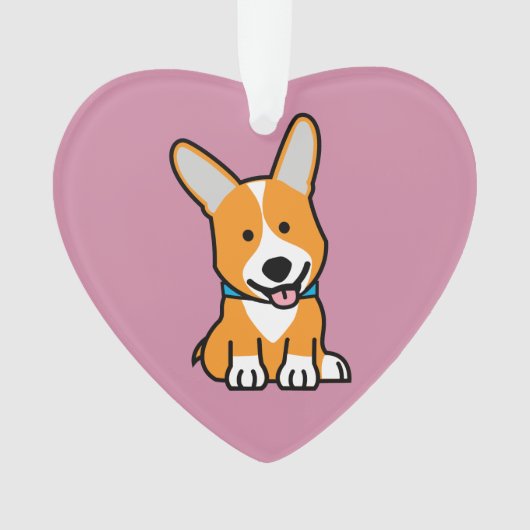 De hondpuppy van een hond gelukkige Pembroke Ornament (voorkant)