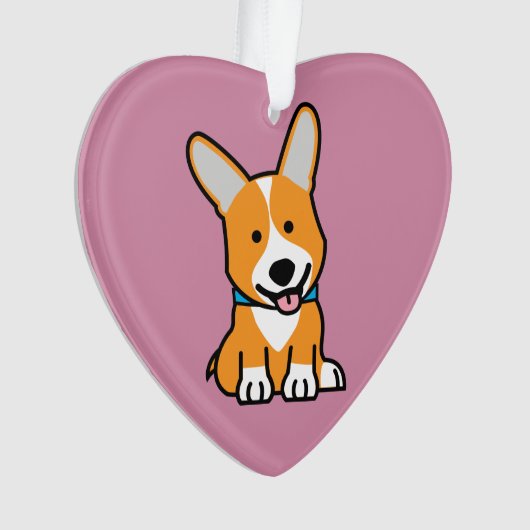 De hondpuppy van een hond gelukkige Pembroke Ornament (voorkant)