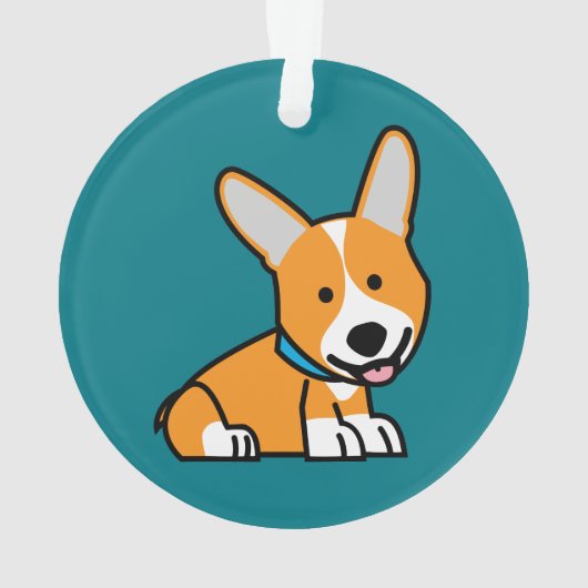 De hondpuppy van een hond gelukkige Pembroke Ornament (achterkant)