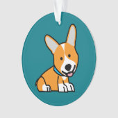 De hondpuppy van een hond gelukkige Pembroke Ornament (voorkant)