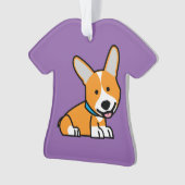 De hondpuppy van een hond gelukkige Pembroke Ornament (voorkant)