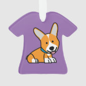 De hondpuppy van een hond gelukkige Pembroke Ornament (achterkant)