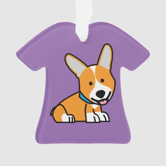 De hondpuppy van een hond gelukkige Pembroke Ornament (voorkant)