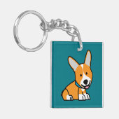 De hondpuppy van een hond gelukkige Pembroke Sleutelhanger (Voorkant Links)