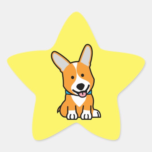 De hondpuppy van een hond gelukkige Pembroke Ster Sticker (Voorkant)