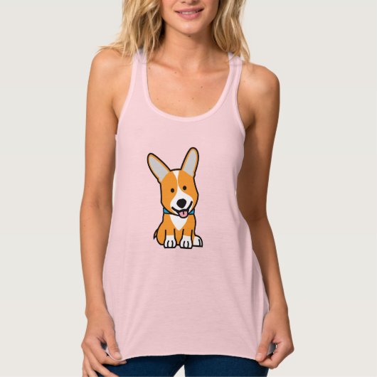 De hondpuppy van een hond gelukkige Pembroke Tanktop (Voorkant)