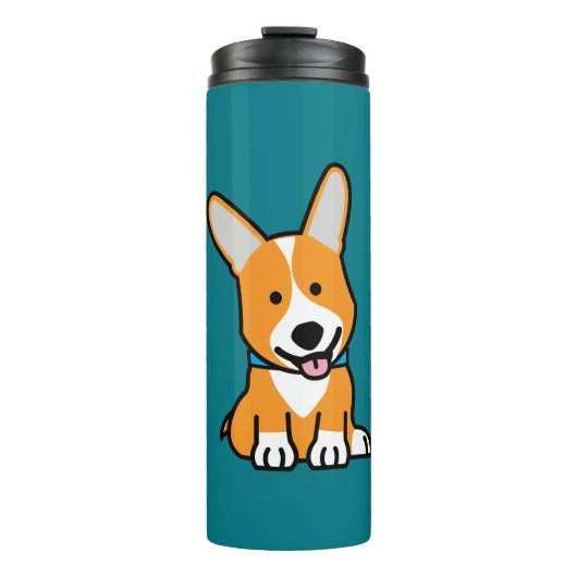 De hondpuppy van een hond gelukkige Pembroke Thermosbeker (Voorkant)