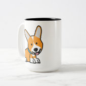 De hondpuppy van een hond gelukkige Pembroke Tweekleurige Koffiemok (Voorkant links)