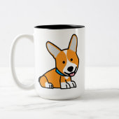 De hondpuppy van een hond gelukkige Pembroke Tweekleurige Koffiemok (Links)