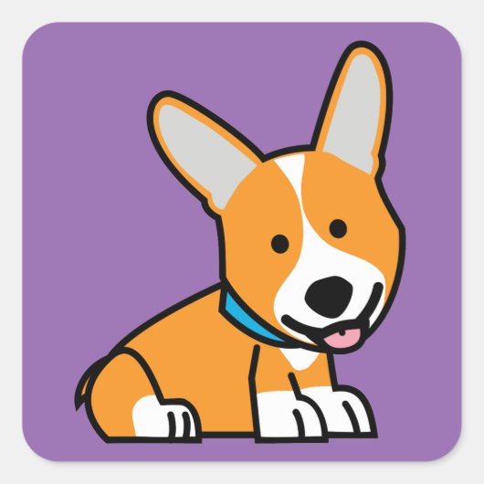 De hondpuppy van een hond gelukkige Pembroke Vierkante Sticker (Voorkant)