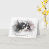 De hondverjaardag van Pomeranian Kaart (Gele Bloem)