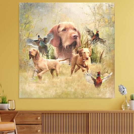 De Hongaarse Wirehaired Vizsla Canvas Afdruk (Insitu (Woonkamer))