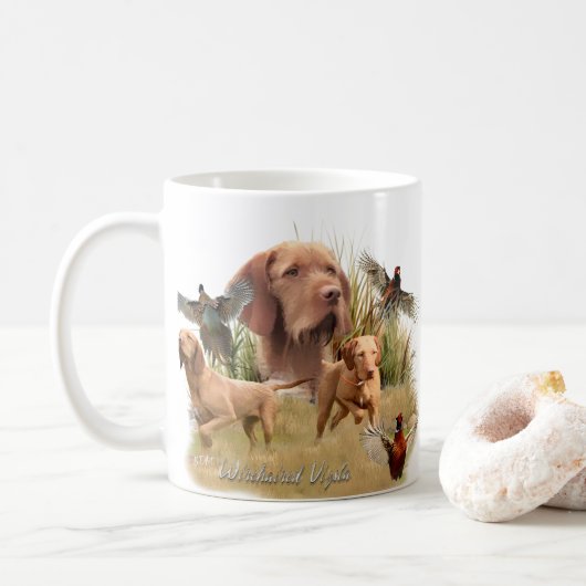De Hongaarse Wirehaired Vizsla Koffiemok (Met donut)