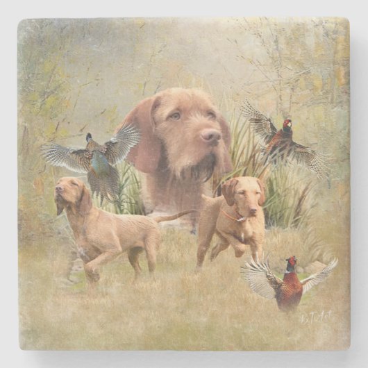 De Hongaarse Wirehaired Vizsla Stenen Onderzetter (Voorkant)