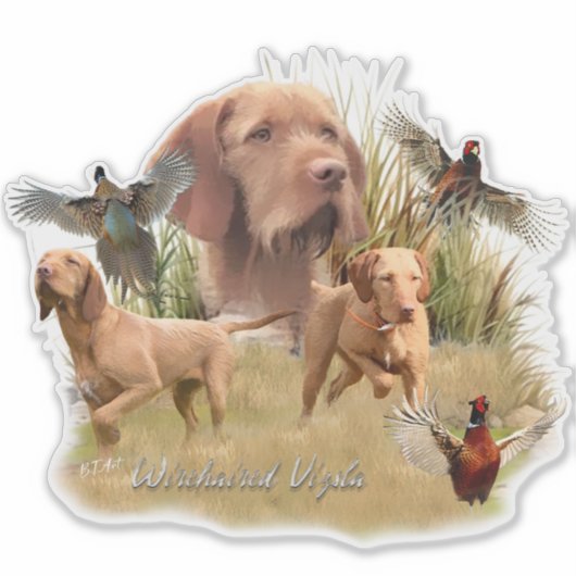 De Hongaarse Wirehaired Vizsla Sticker (Voorkant)