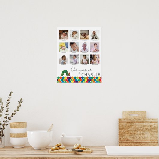 De hongerige rups | Baby's 1st Year Collage Poster (Keuken)