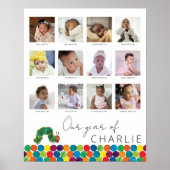 De hongerige rups | Baby's 1st Year Collage Poster (Voorkant)