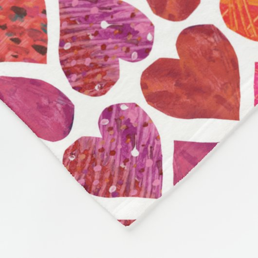 De hongerige rups | hartpatroon fleece deken (Hoek)