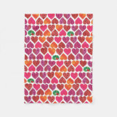 De hongerige rups | hartpatroon fleece deken (Voorkant)