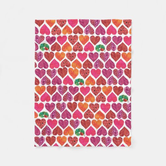 De hongerige rups | hartpatroon fleece deken (Voorkant)