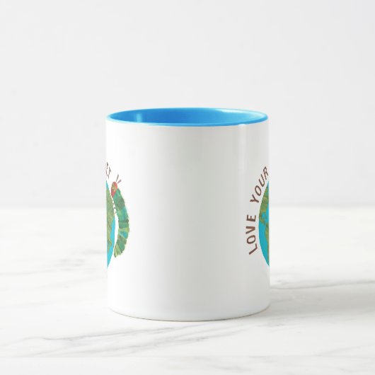 De hongerige rups houdt van jullie planeet mok (Midden)