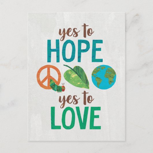 De hongerige rups ja tegen hoop briefkaart (Voorkant)