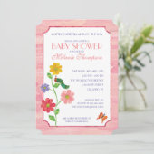 De hongerige rups | Roze Baby shower Kaart (Staand voorkant)