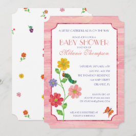 De hongerige rups | Roze Baby shower Kaart
