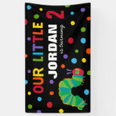 De Hongerige Rups Schoolbord Verjaardag Spandoek (Verticaal)