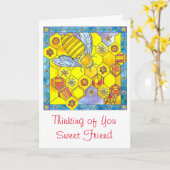 De Honingraat Daisy Thinking van de bij van u Kaart (Gele Bloem)