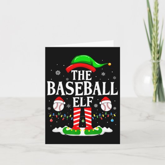 De Honkbal Elf Grappig Matching Xmas Baseball Chri Kaart (Voorkant)