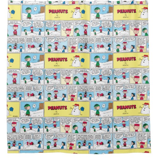 De honkbalherinneringen van Charlie Brown Douchegordijn (Voorkant)