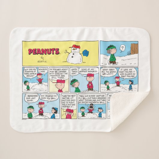 De honkbalherinneringen van Charlie Brown Sherpa Deken (Voorkant (horizontaal))