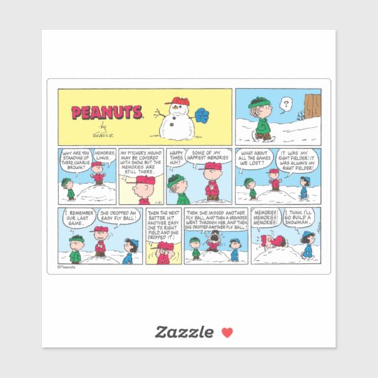 De honkbalherinneringen van Charlie Brown Sticker (Vel)