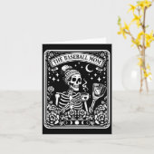 De honkbalmoeder Tarot Kaart Skeleton Koffiemoeder (Gele Bloem)