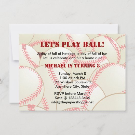 De honkbalwedstrijd wordt georganiseerd door jonge kaart (Achterkant)