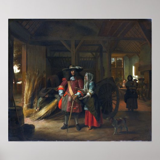 De Hooch - De gastvrouw betalen Poster (Voorkant)