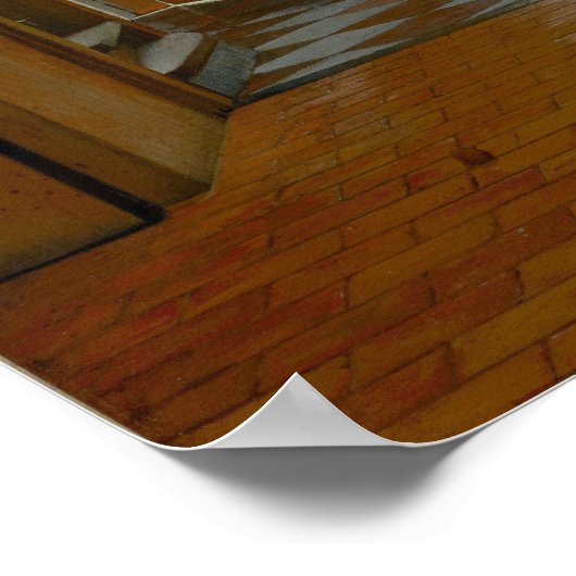 De Hooch - Een vrouw die brood en boter bereidt vo Poster (Hoek)